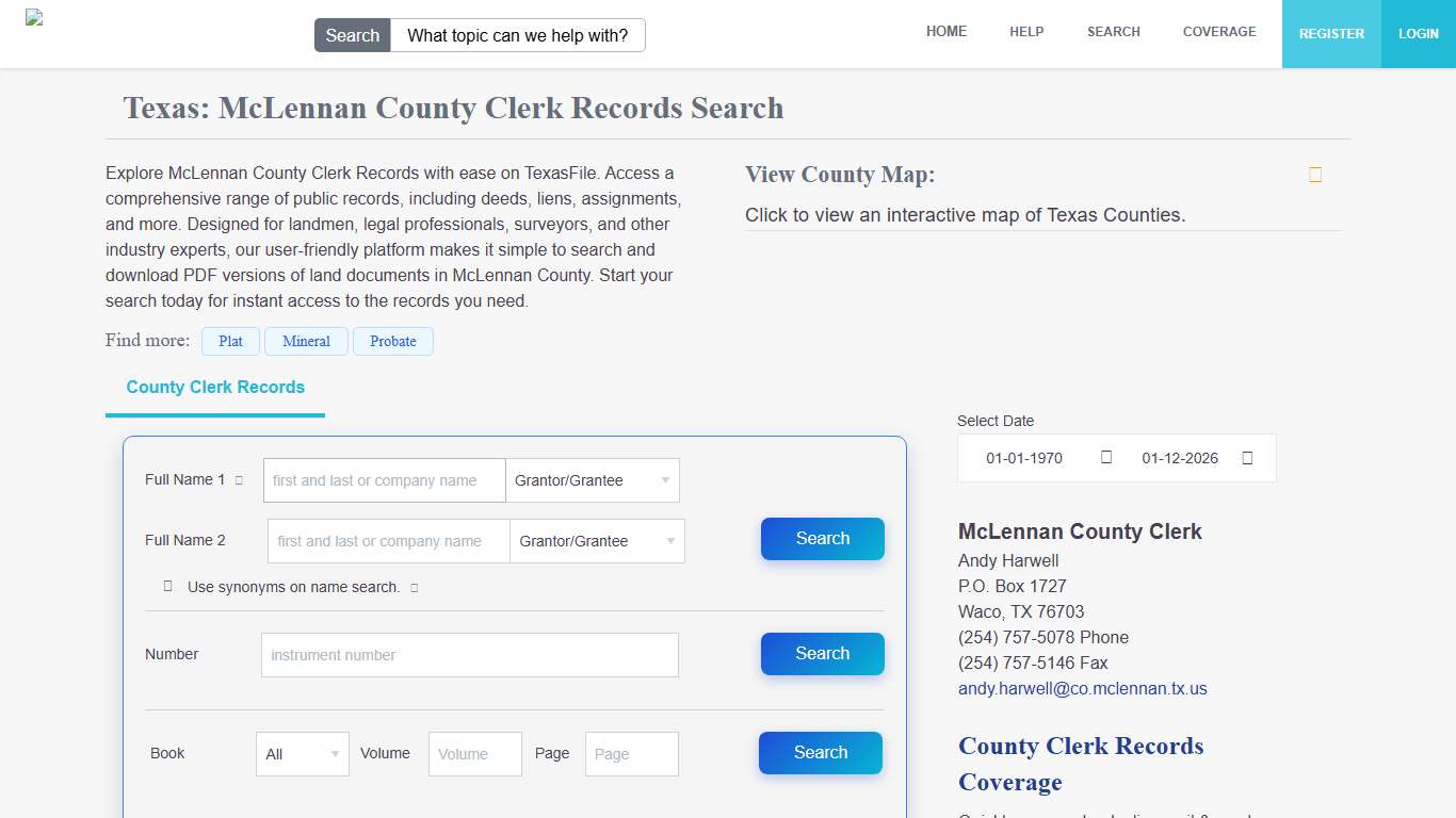 Mclennan County Clerk Records Search TexasFile